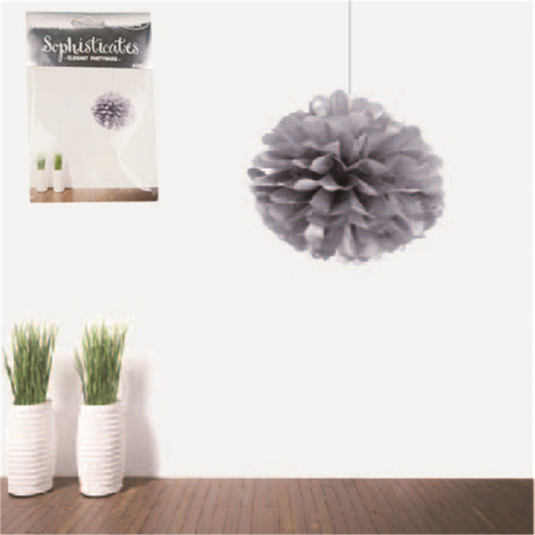 30cm Metallic Silver Puff