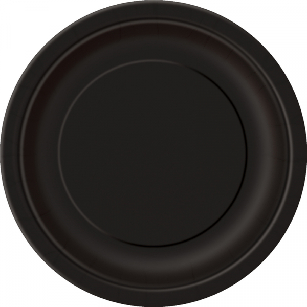 Paper Around Plates 18cm - Black 8PK