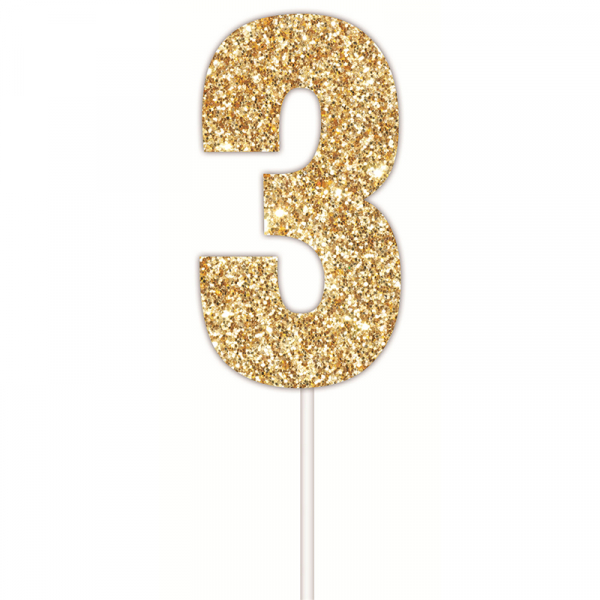 Golden Glitter Cake Topper 3