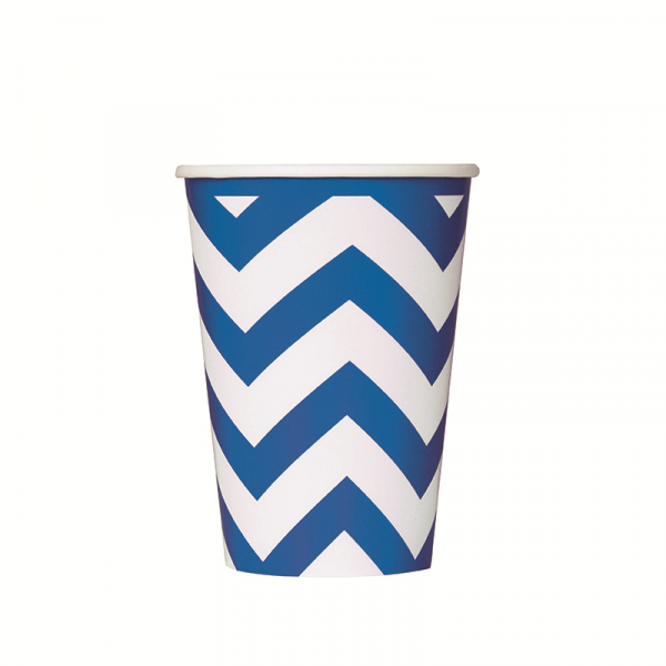 Chevron Cups 355ml Royal Blue 6PK