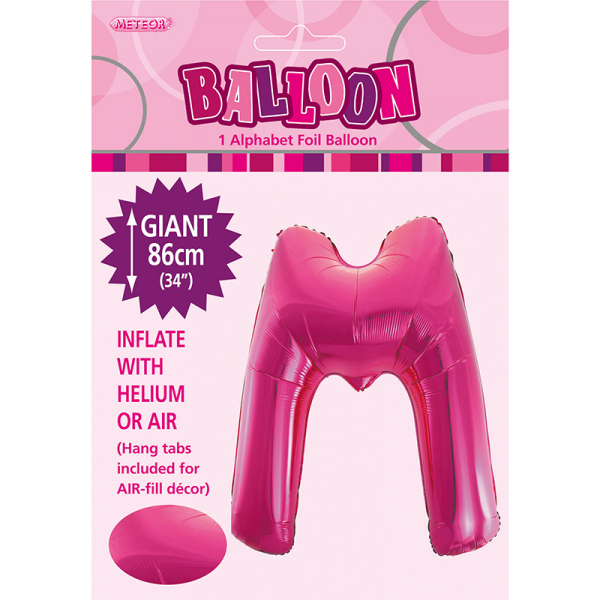 86cm 34 Inch Gaint Alphabet Foil Balloon Dark Pink M