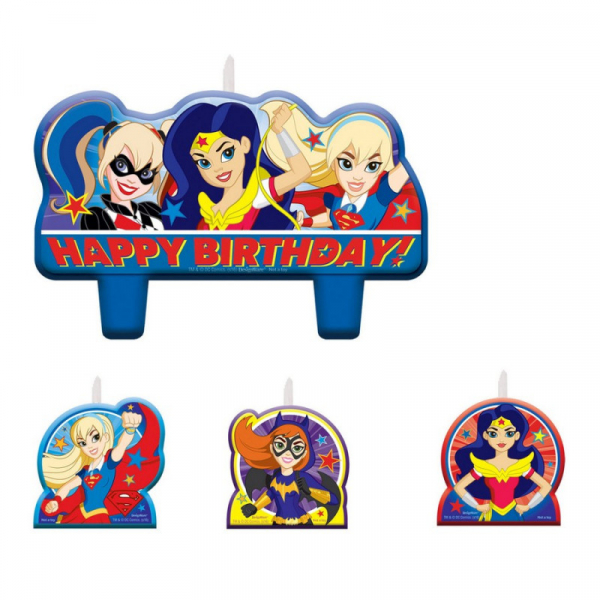 DC Superhero Girls Birthday Candle Set 4PK