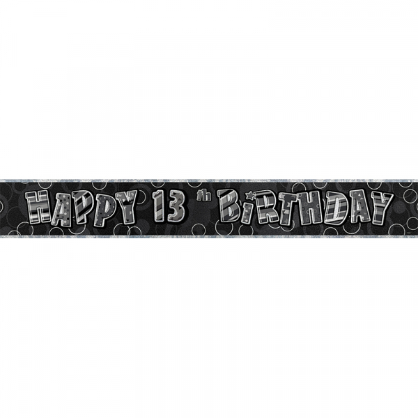 Glitz Birthday Black Foil Banner 13th
