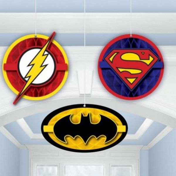 Justice League Honeycomb Decoration 3PK