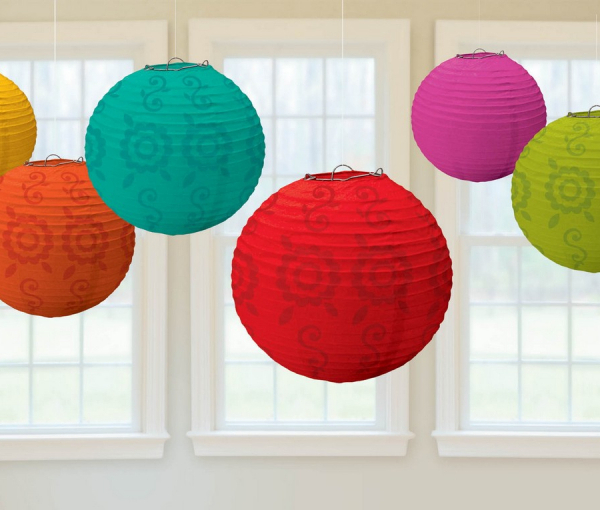 Fiesta Round Paper Lanterns Value Pack 6PK