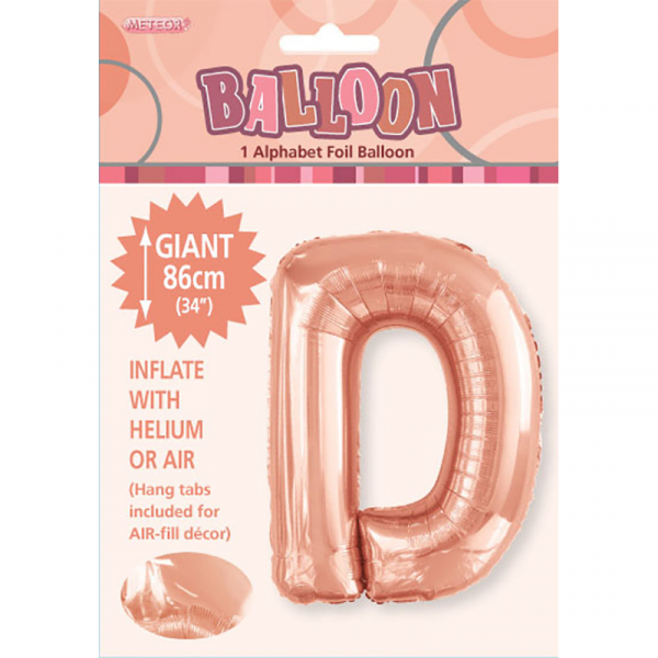 86cm 34 Inch Gaint Alphabet Letter Foil Balloon Rose Gold D