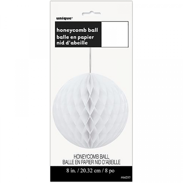 Hanging Honeycomb Ball 20cm White