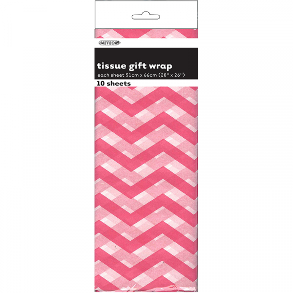 Chevron Tissue Sheet Hot Pink 10PK