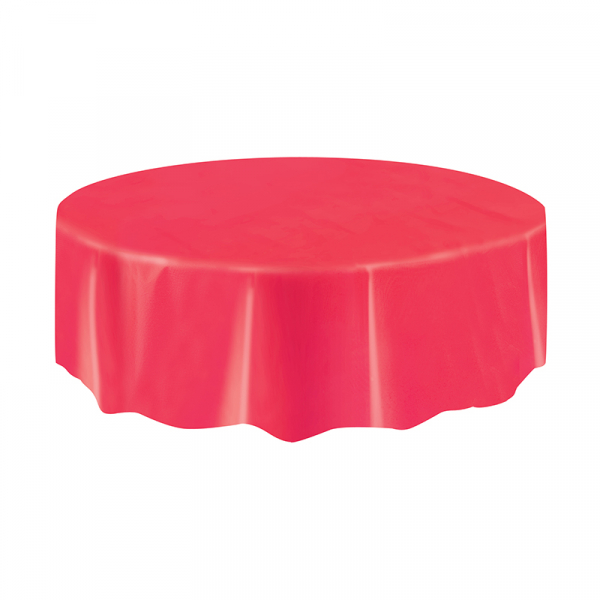 Round Plastic Tablecover Red