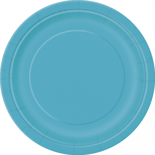 Paper Around Plates 18cm - Teal 8PK