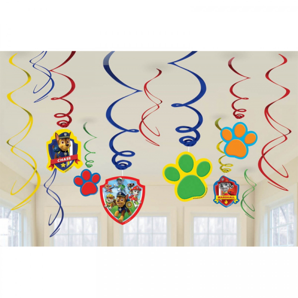 Paw Patrol Swirl Decoration Value Pack 12PK