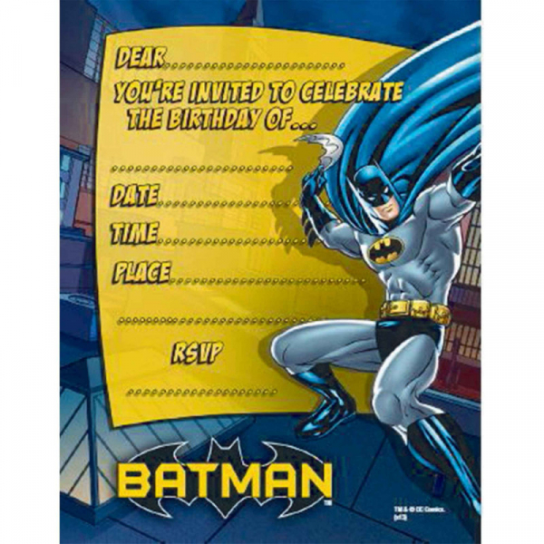 Batman Invitations 8PK