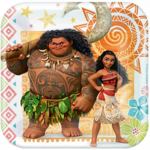 Moana 17cm Square Plates 8PK