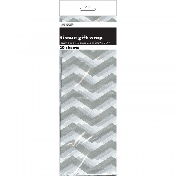 Chevron Tissue Sheet Silver 10PK