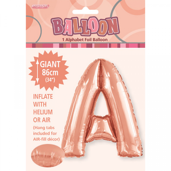 86cm 34 Inch Gaint Alphabet Letter Foil Balloon Rose Gold A