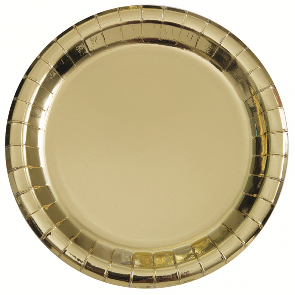 Metallic Gold Foil 18cm Paper Plates 8PK