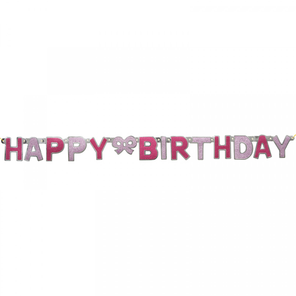 Glitz Birthday Pink Jointed Banner