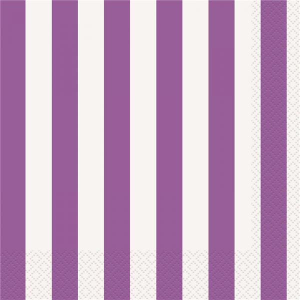 Stripes Purple Luncheon Napkins 16PK