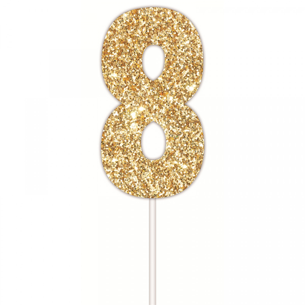 Golden Glitter Cake Topper 8