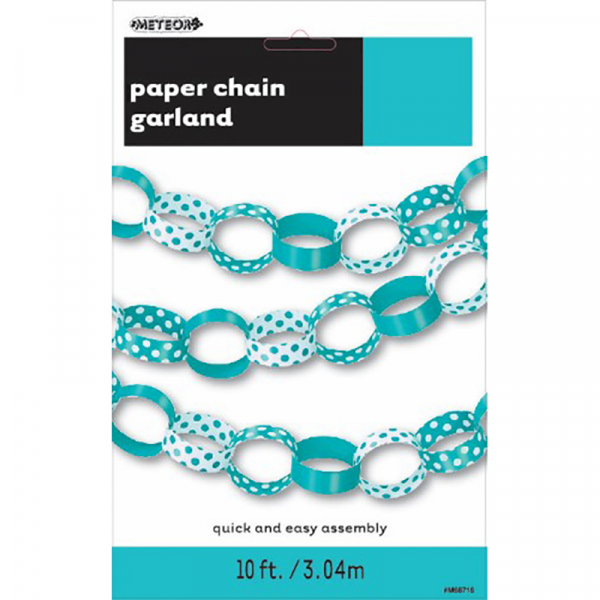 Polka Dots Paper Chain Caribbean Teal