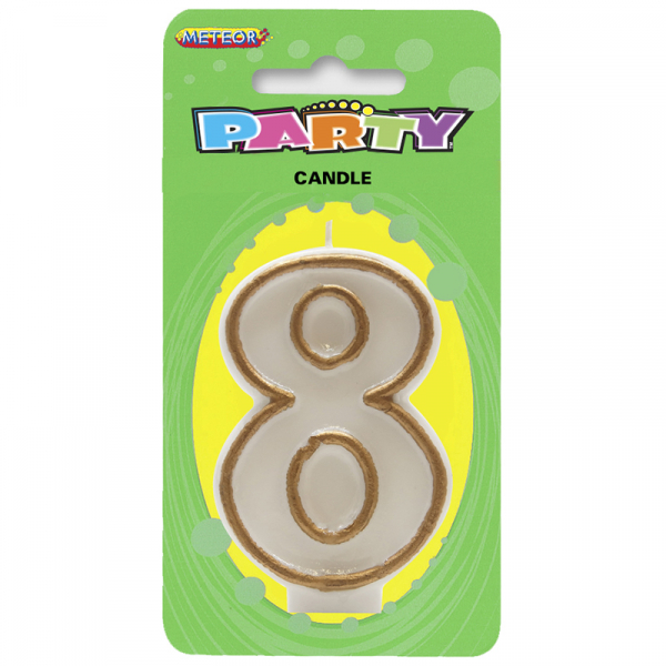Numeral Candle 8 Gold
