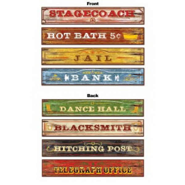 Western Signs Cutouts 4PK