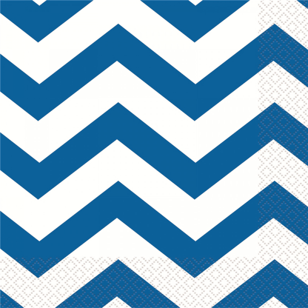 Chevron Luncheon Napkins Royal Blue 16PK