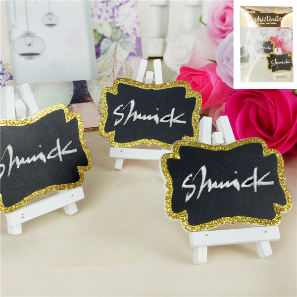 Glitter Gold Mini Blackboard 3PK