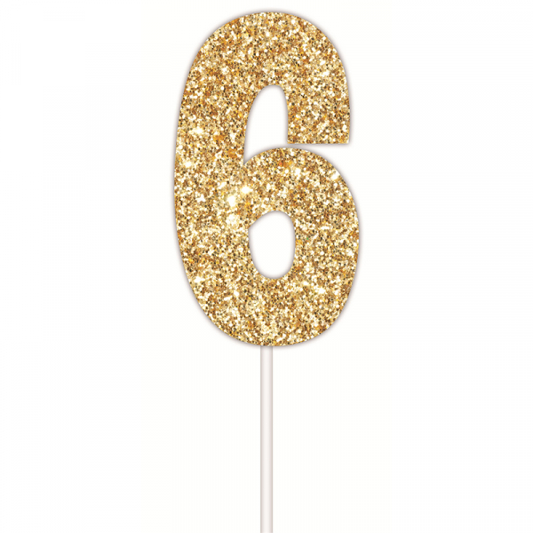 Golden Glitter Cake Topper 6