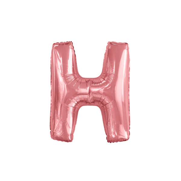 86cm 34 Inch Gaint Alphabet Letter Foil Balloon Rose Gold H Inflated with Helium