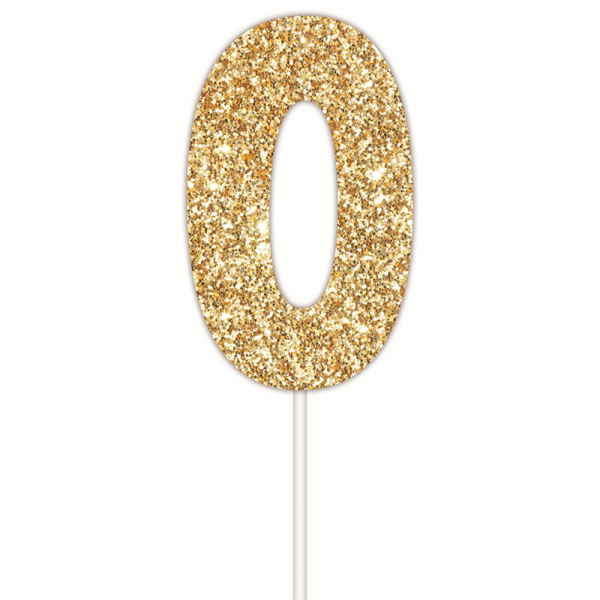 Golden Glitter Cake Topper 0