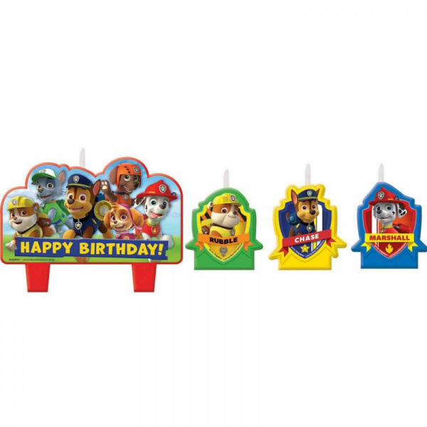 Paw Patrol Birthday Candle Set 4PK