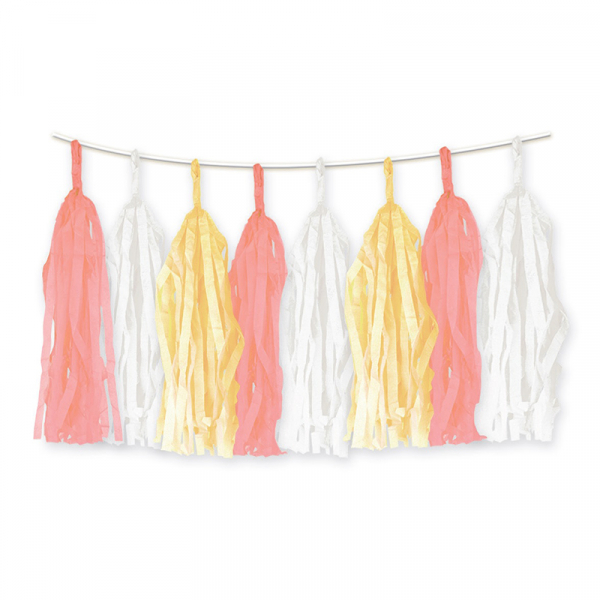 Tassel Garland Pink White Yellow 15PK