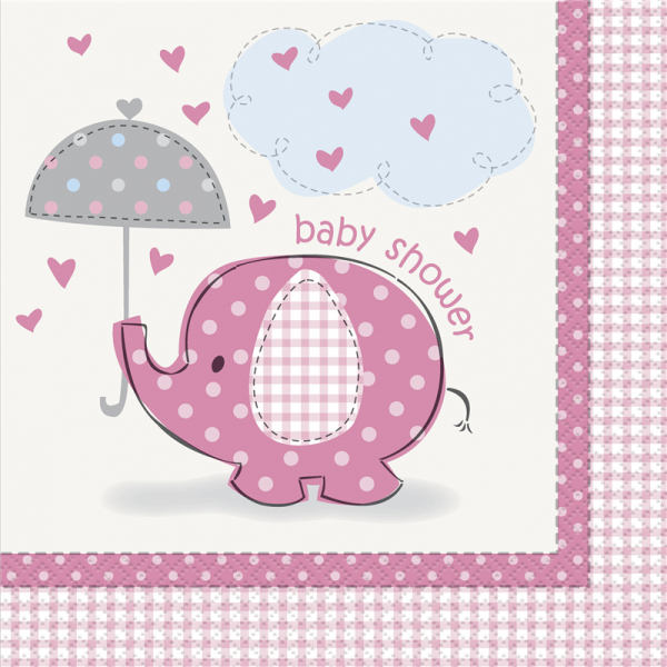 Umbrellaphants Pink Lunch Napkins 16PK