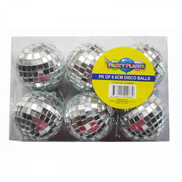 Disco Mirror Ball 6cm 6PK