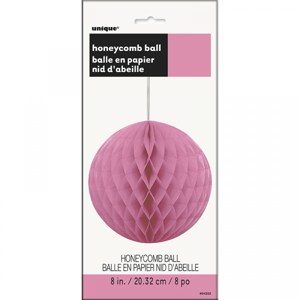 Hanging Honeycomb Ball 20cm Hot Pink