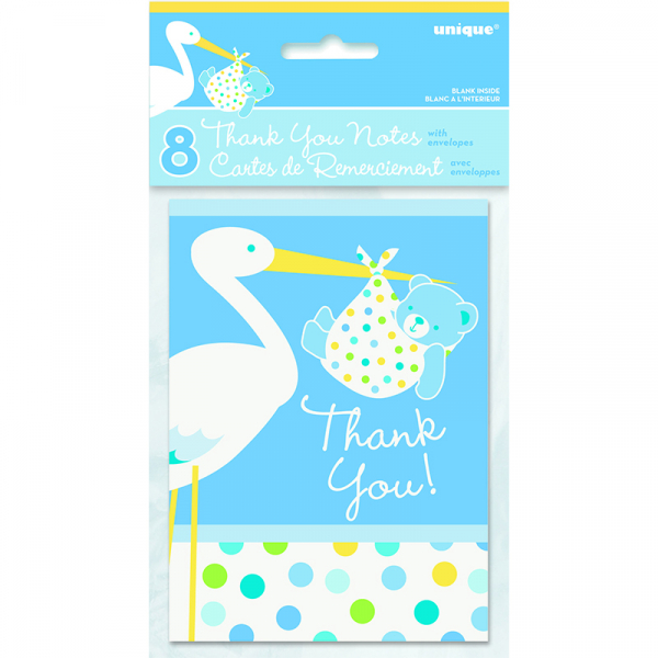 Boy Stork Thankyou Notes 8PK