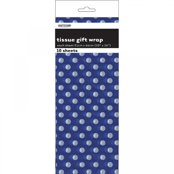 Polka Dots Tissue Sheets Royal Blue 10PK