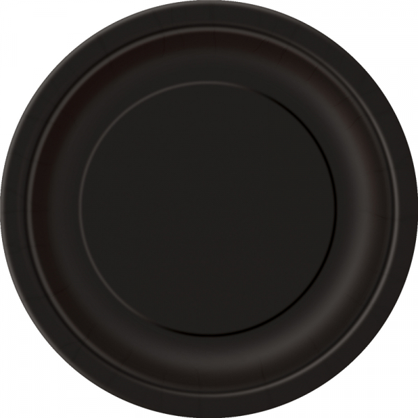 Paper Around Plates 23cm - Black 8PK