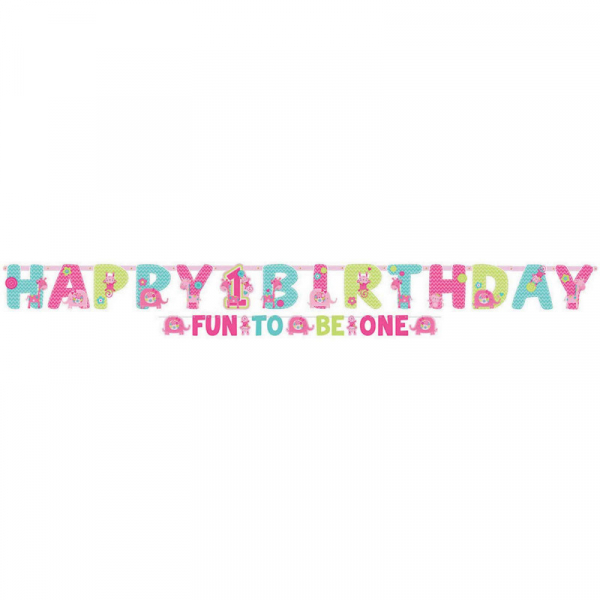 One Wild Girl Letter Banner 2PK