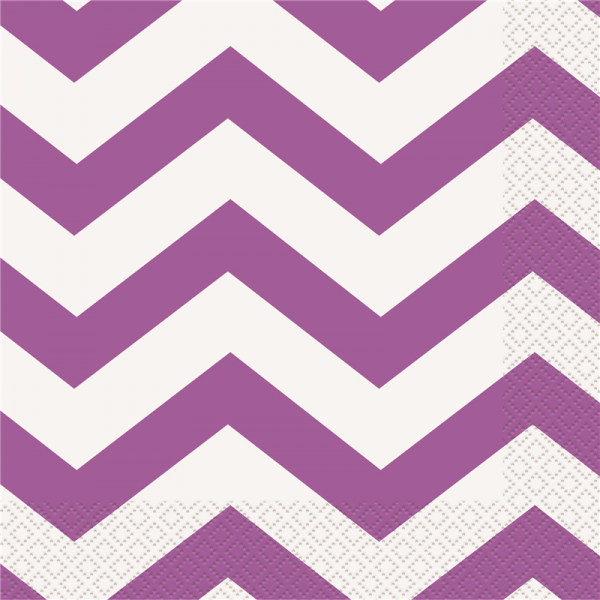 Chevron Luncheon Napkin Purple 16PK