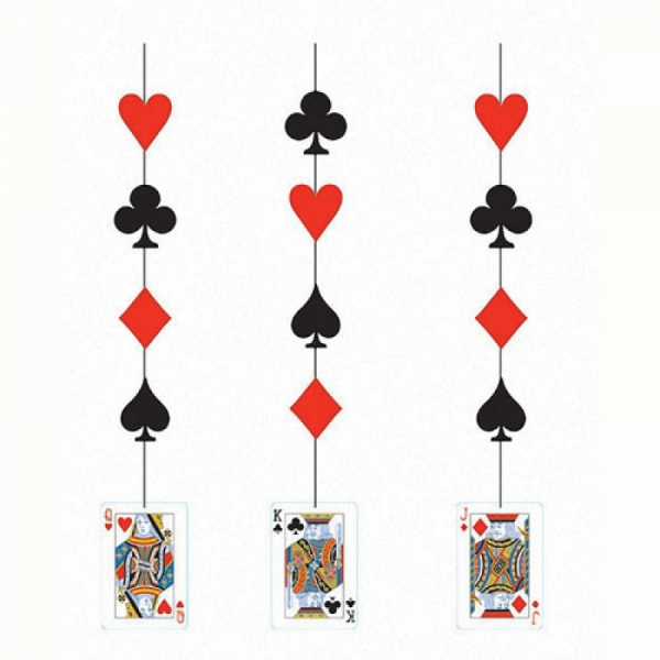 Card Night Hanging Decoration Cutouts 3PK