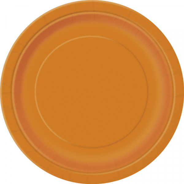 Paper Around Plates 23cm - Orange 8PK