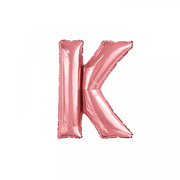 86cm 34 Inch Gaint Alphabet Letter Foil Balloon Rose Gold K Inflated with Helium