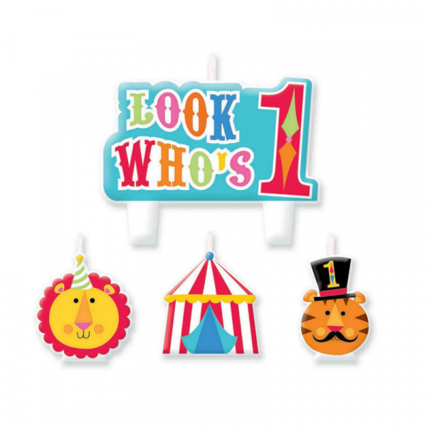 Fisher Price 1st Birthday Circus Candle Set 4PK