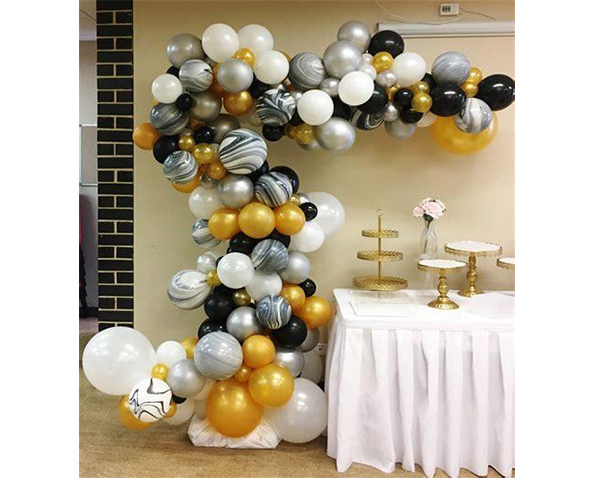 Organic Half Arch ( with Confetti Balloon & Chrome or Marble Balloon)