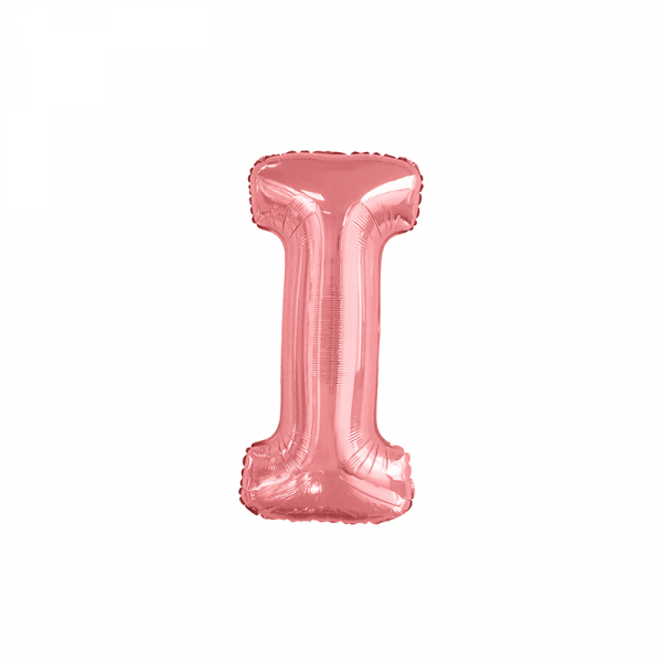 86cm 34 Inch Gaint Alphabet Letter Foil Balloon Rose Gold I Inflated with Helium