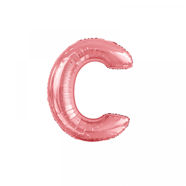 86cm 34 Inch Gaint Alphabet Letter Foil Balloon Rose Gold C Inflated with Helium