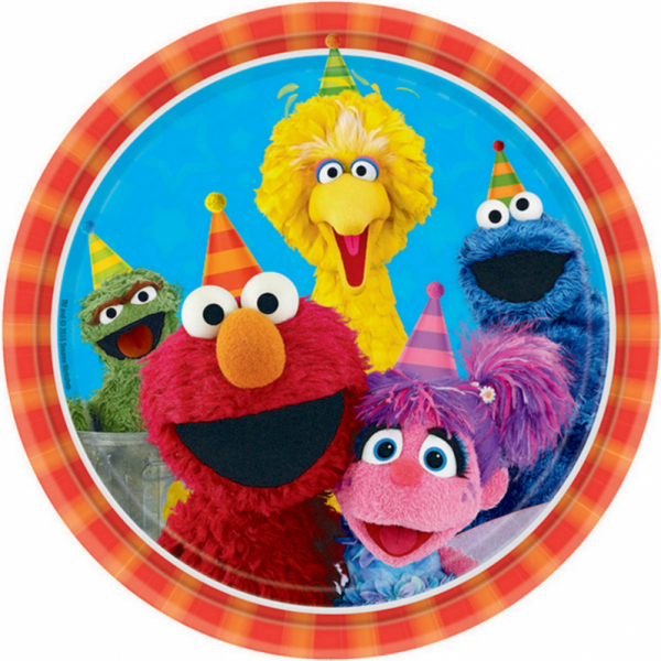 Sesame Street 23cm Round Plates 8PK