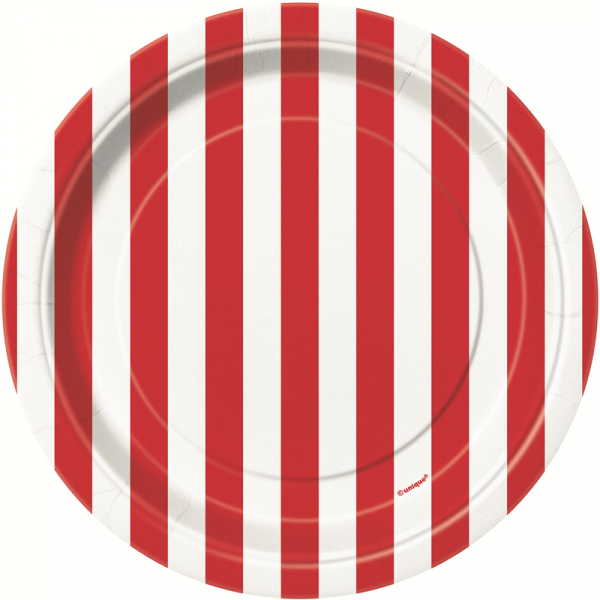 Stripes Red 18cm Plate 8PK